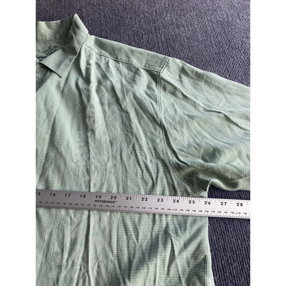 Tommy Bahama Men's Green Mint Tourquoise  Silk Hawaiian Aloha Button Up Size XL - Picture 5 of 7